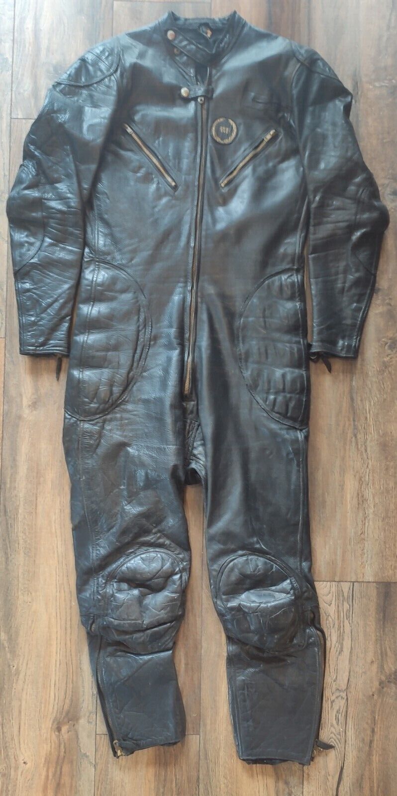 Image of Vintage Aviakit/Lewis Leathers Black Leather Racing Suit Size 38/One Piece