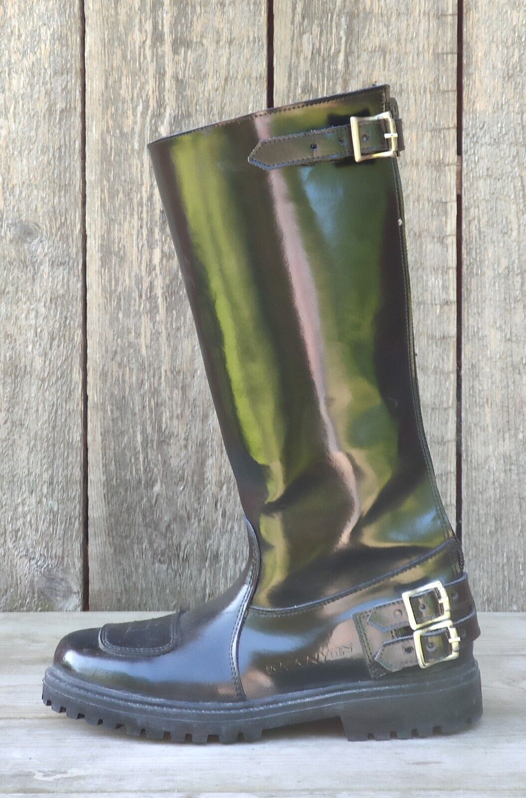 Image of Vintage Kanyon Gorse Classic/Retro Black Leather Motorcycle Boots - Size 7 Biker