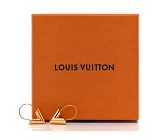 Image of (SOLD OUT 🚫) LV Brass Essential V Gold Hoop Earrings