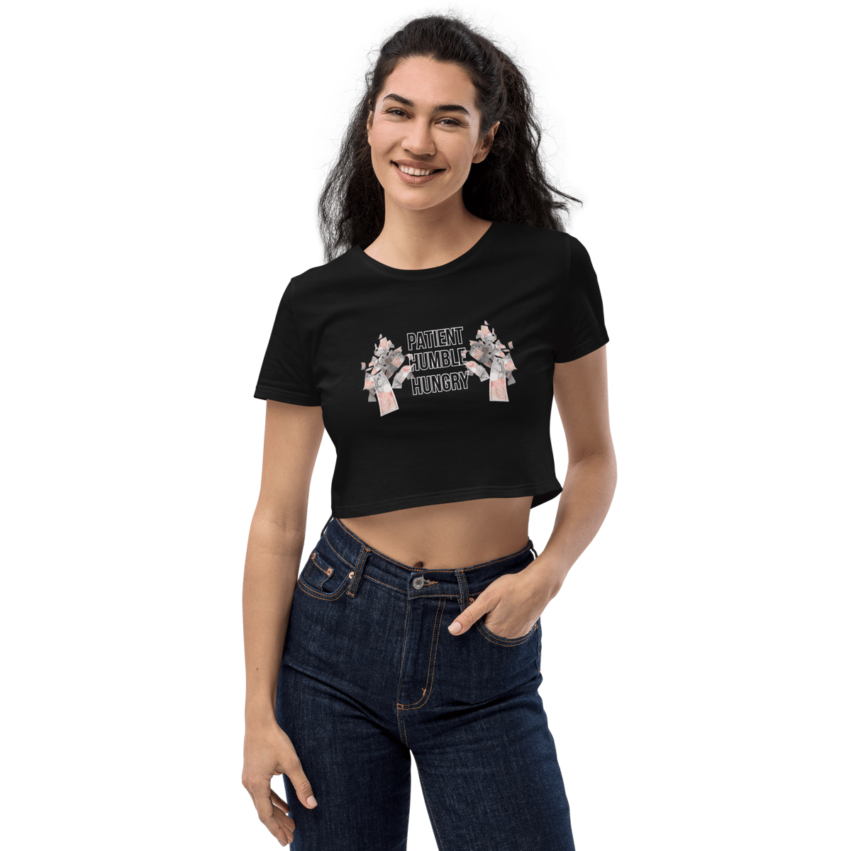 Image of Women's black logo crop top