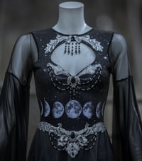 Image 3 of Alkemia moon silver dress wedding gothic prom witchy pagan elven black