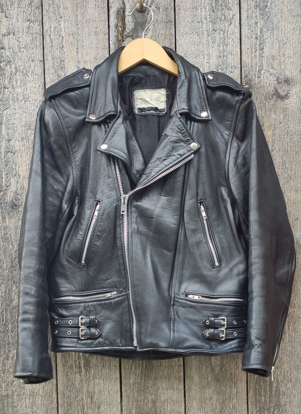 Rogue Originals — Vintage BLL Black Leather Motorcycle Jacket Size 42 ...