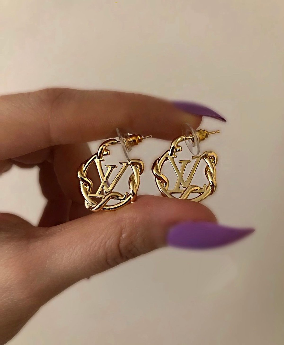 Image of NEW SALE ALERT 🚨 Preloved LV Garden Hoop Gold Earrings 