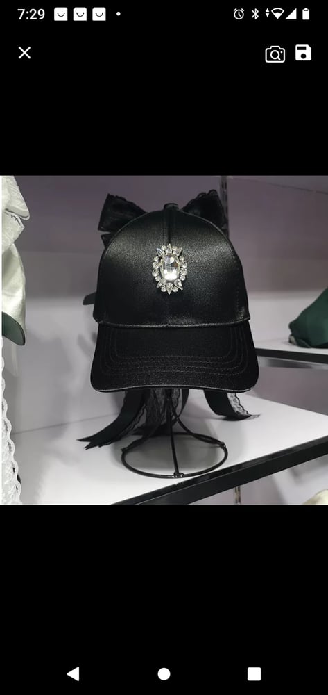 Image of Satin Crystals & Lace Baseball Hat 