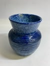 Fiona Bruce Ceramics Blue carved speckled flower vase