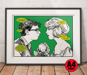 The Little Shop Of Horrors 'Seymour and Audrey' A4 (12" x 8") Signed Print Comic Style Illustration