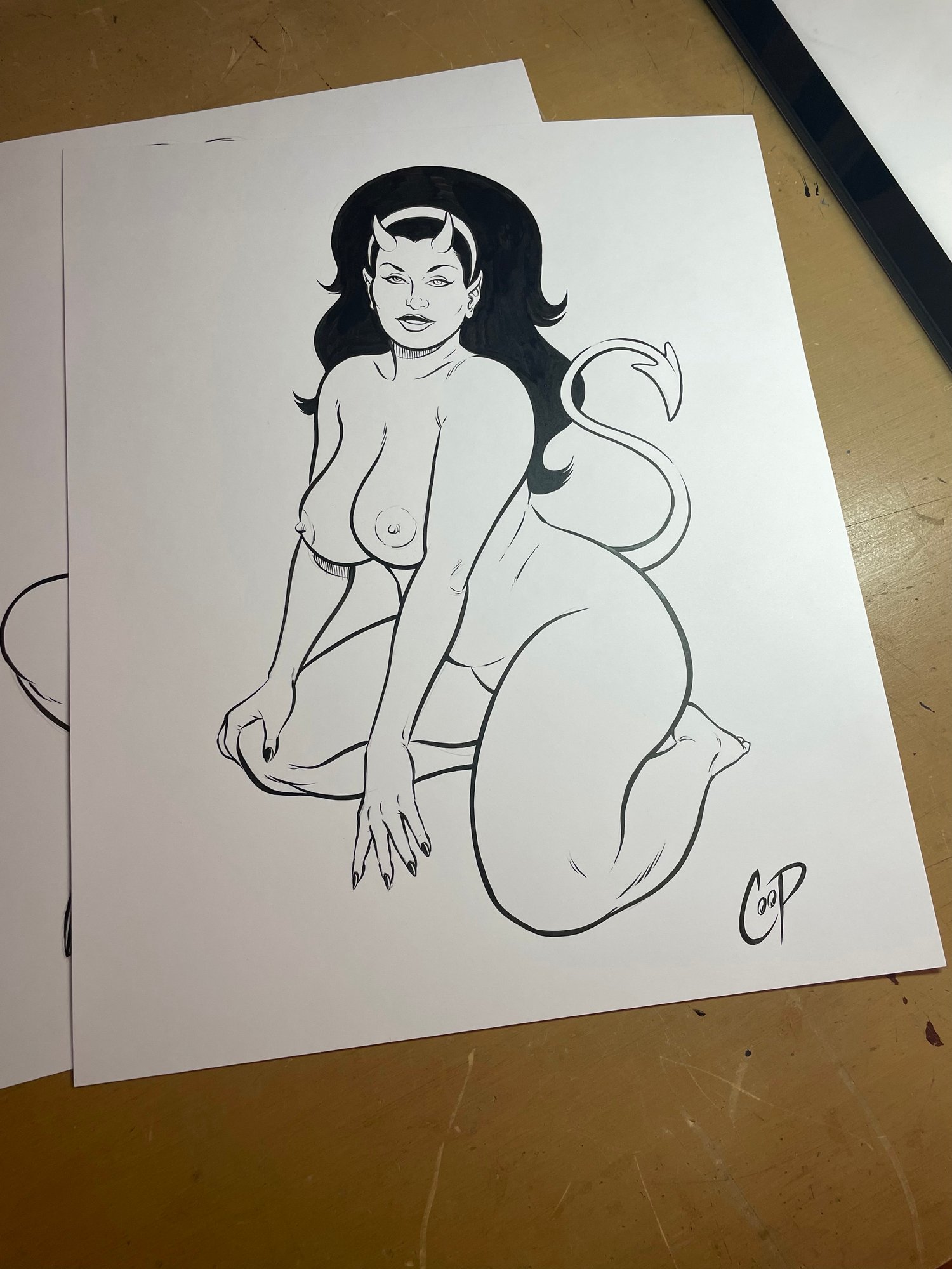 Image of THICC DEVIL GIRL Original Art