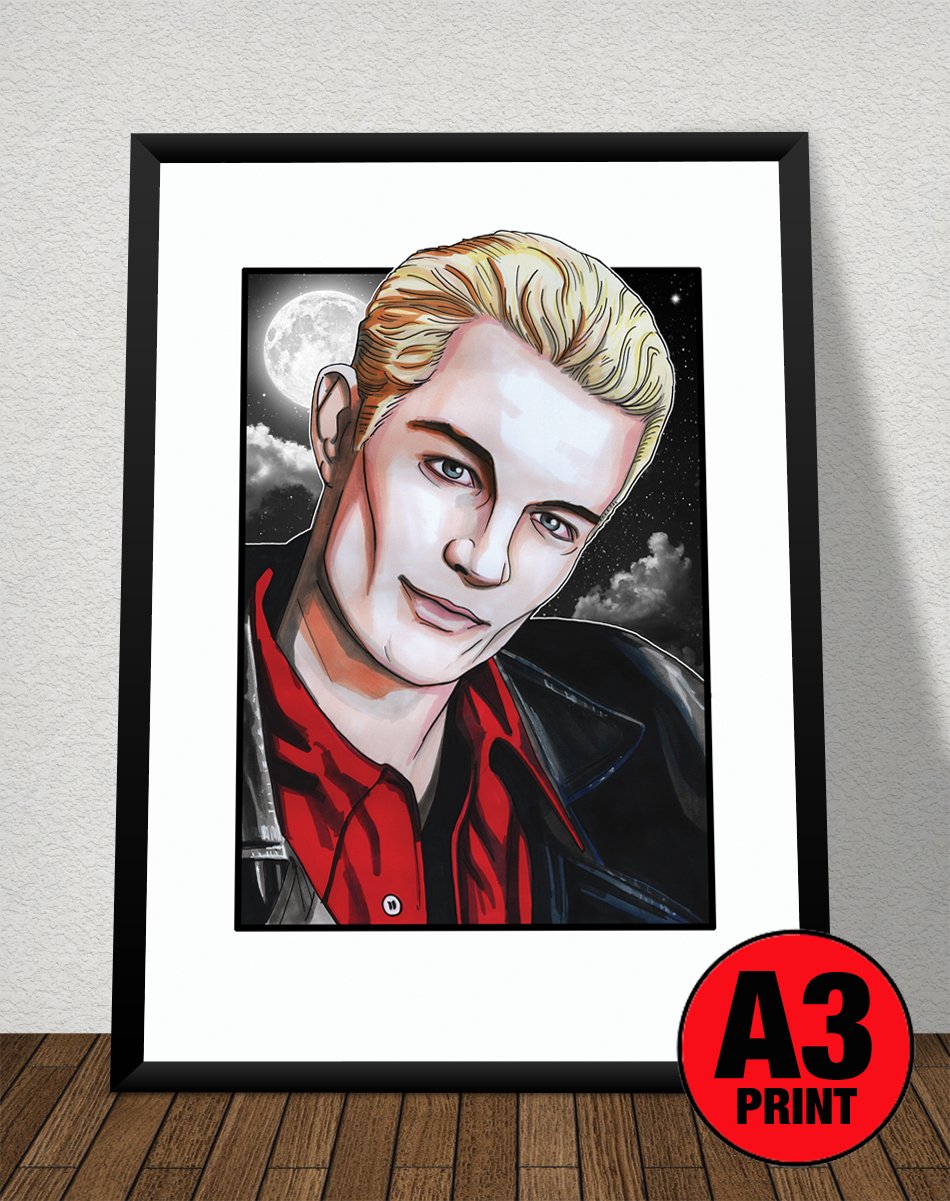 Buffy 'Spike' A3 (16" x 12") Signed Print Comic Style Illustration