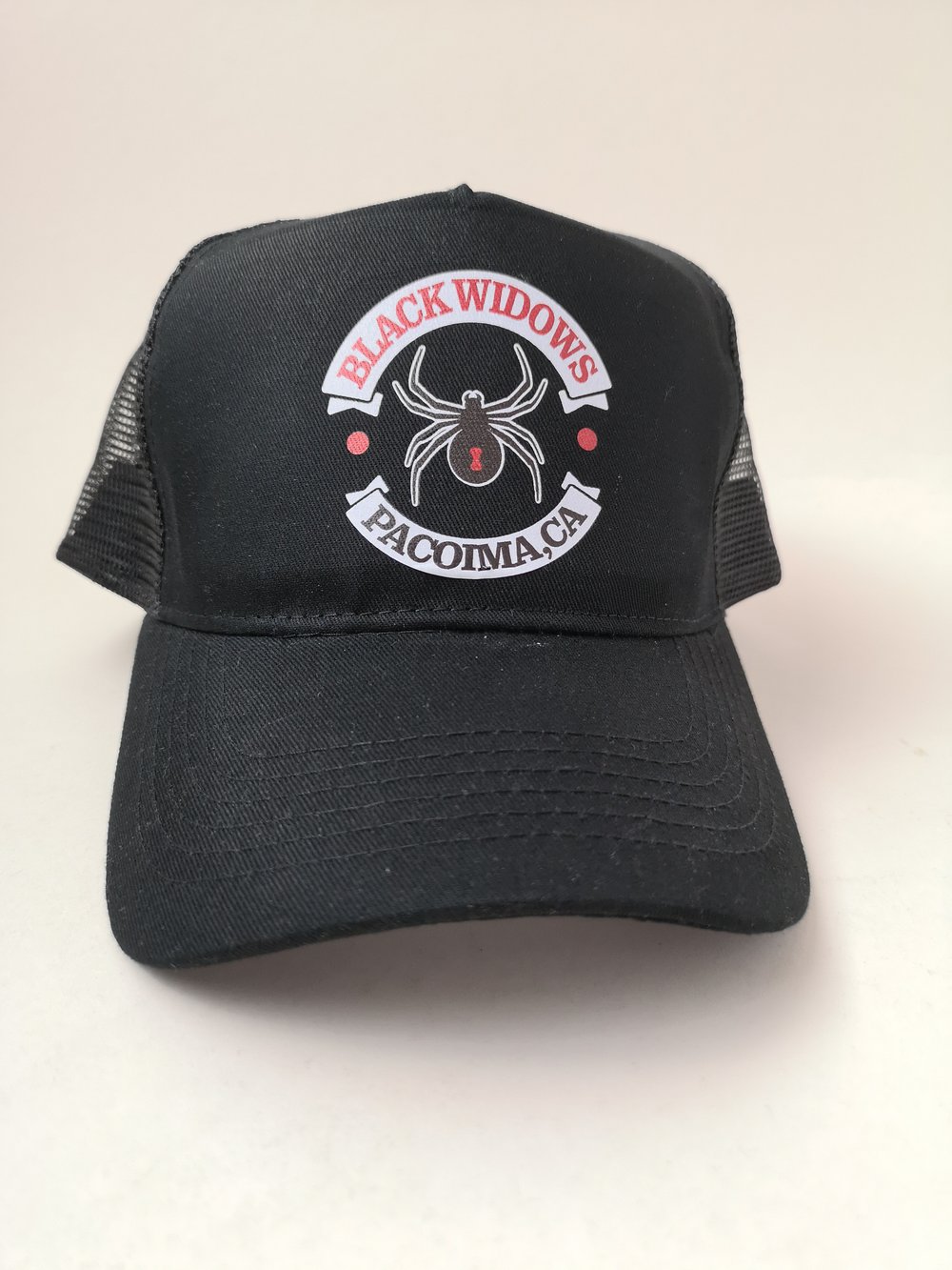Image of Black Widows Every Which Way But Loose Snapback Trucker Cap