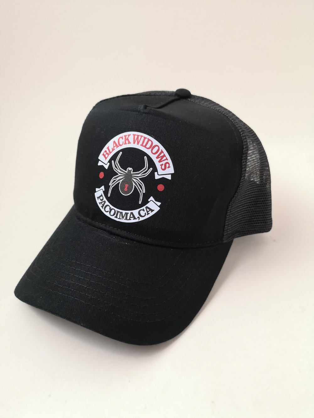 Image of Black Widows Every Which Way But Loose Snapback Trucker Cap