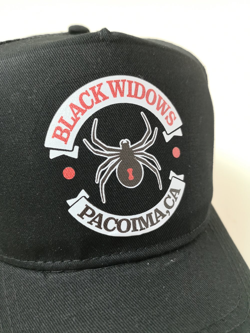 Image of Black Widows Every Which Way But Loose Snapback Trucker Cap