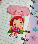 Pink cloudy swing - matte vinyl sticker