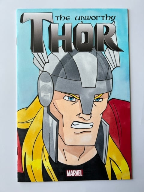 Thor (Animated) Sketch Cover Comic Book Original Art 1/1 | Dead All Over  Design