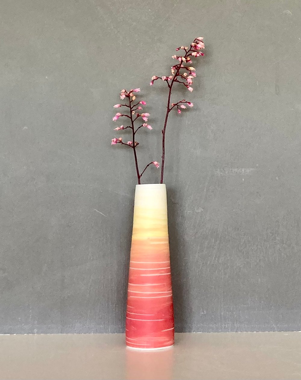 Image of RED AURORA STEM VASE