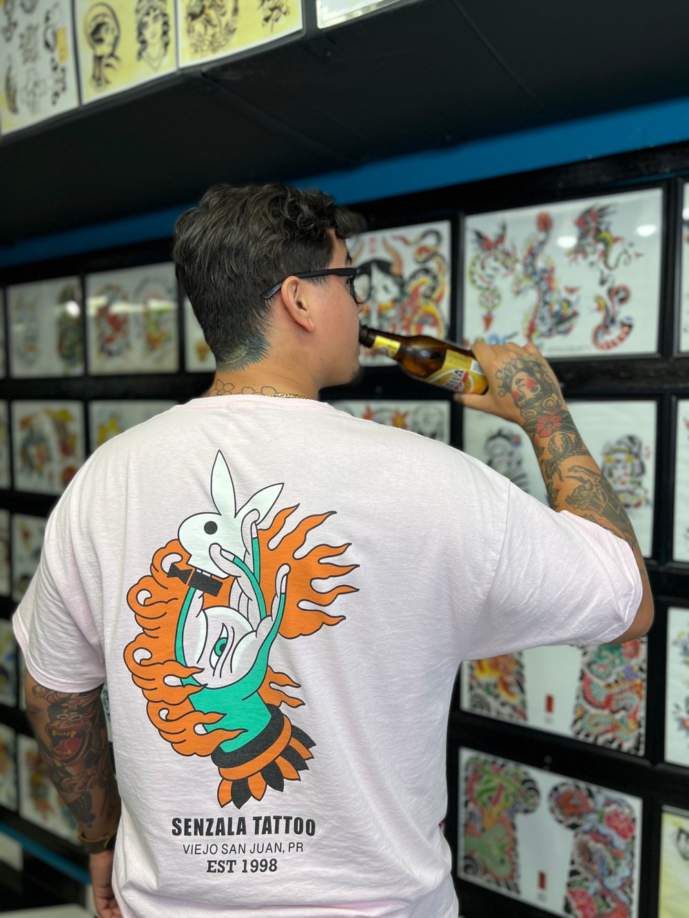 Senzala Tattoo Scabtender Magic Mudra Bunny T-Shirt