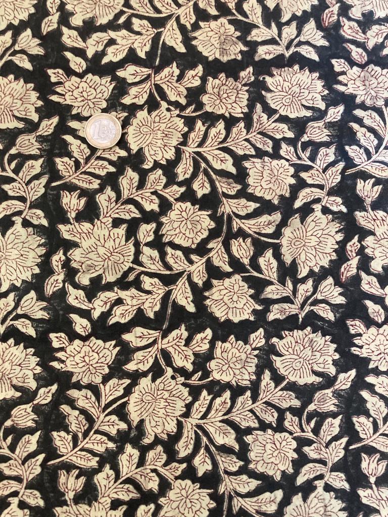 Image of Namasté fabric rosier noir 