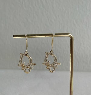 Image of Auth Silver Vintage Dior Rhinestone Earrings