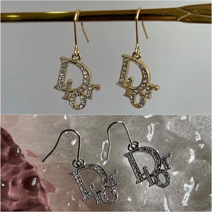 Image of 💛 Auth Silver Vintage Dior Rhinestone Earrings
