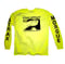 Image of ATRAX MORGUE LONG-SLEEVES, NEGATIVE PRINT ON SAFETY YELLOW 