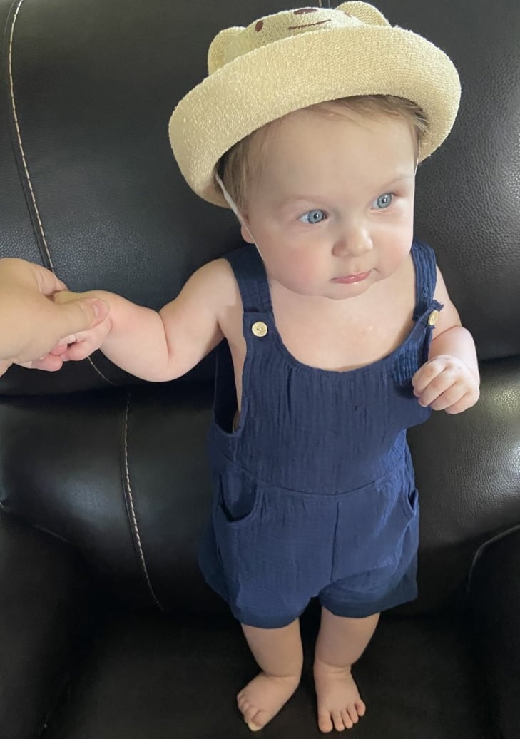Image of Romper/Overall Navy Blue
