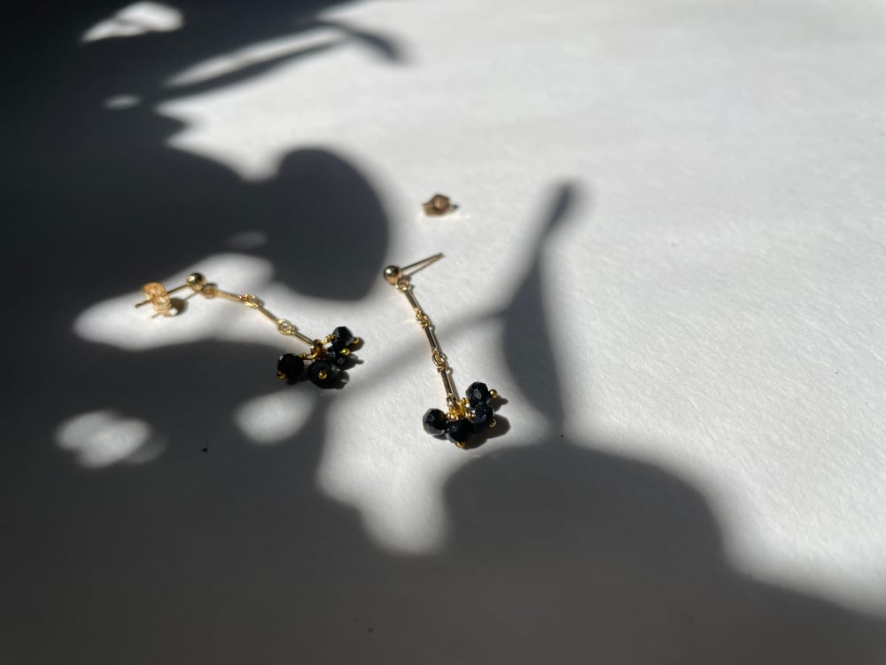 Image of Crew black tourmaline earrings