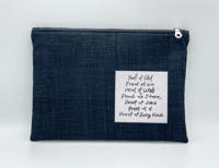 Image 1 of PROOF Handwriting (Black & Grey) Rectangle Zippy Pouch - 6.5" x 9" - Made To Order