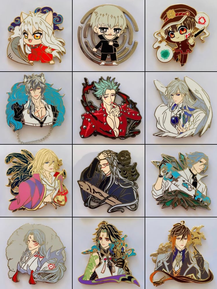 Image of Genshin Impact/Inuyasha/Howl’s Moving Castle/SK8 Pins/Hanako-kun/JJK/ETC. Enamel Pin [IN HANDS]