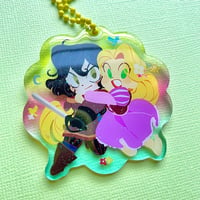 Image 2 of Cassandra & Rapunzel Keychain + Sticker