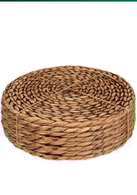 Image 1 of Brown Wash) Round Placemat, Wicker Place mats, Rattan Place mat,for rent only 
