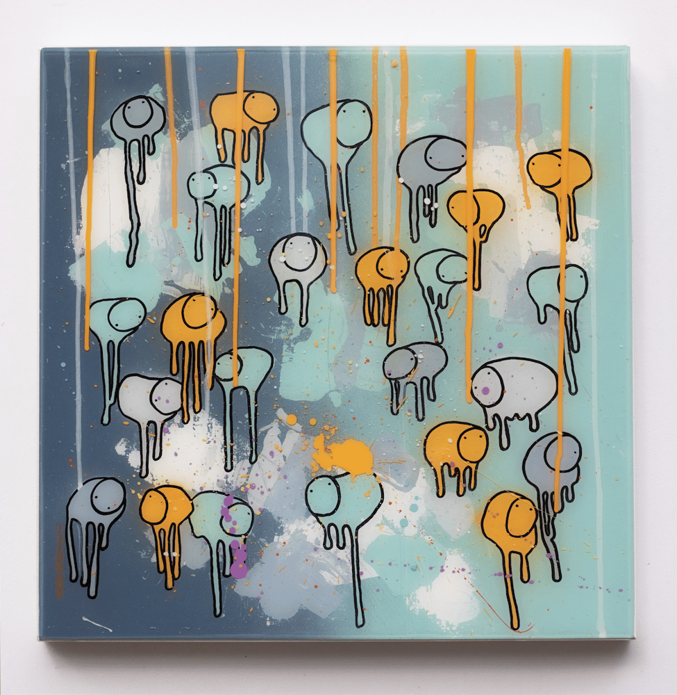 Image of RAINING COWS "Dark Wind" 20"X20" 2022