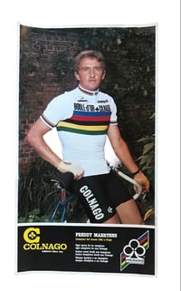 Image 1 of FREDDY MAERTENS POSTER CYCLING COLNAGO UCI 1981 WORLD CHAMPION