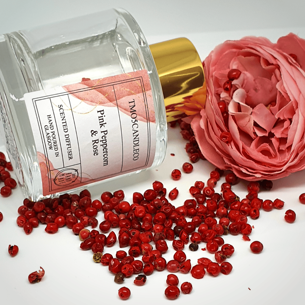 Image of Pink Peppercorn & Rose Diffuser & Candle Bundle