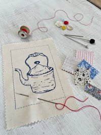 Image 1 of Tea kettle Embroidery Template