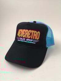 Image 4 of 4eveRetro Sales Group Snapback Trucker Cap (surf blue) 