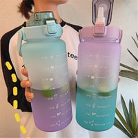 Image 2 of 2L Ombre Large Capacity Motivational Water Bottle with Time Marker