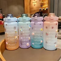 Image 3 of 2L Ombre Large Capacity Motivational Water Bottle with Time Marker