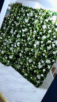 Image 1 of Greenery  Flower  Wall Backdrop Green /white