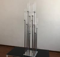 Silver candlelabra  with clear acrylic candle cover - 10 arms 