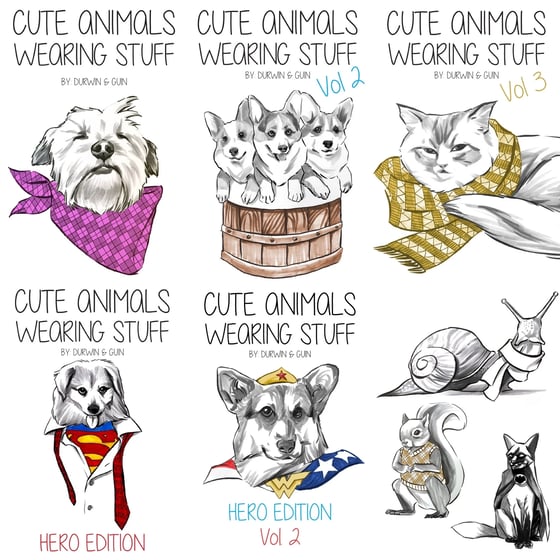 Image of "Cute Animals Wearing Stuff" Zine Bundle!