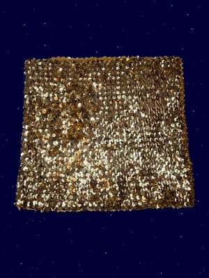 Gold sequinned tube top/ mini skirt