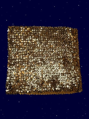 Gold sequinned tube top/ mini skirt