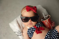 Image 1 of Newborn  polka dot bikini & glasses