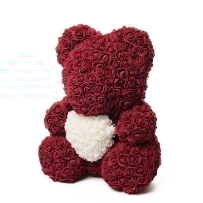 Image of Dark Red Rose Bear 