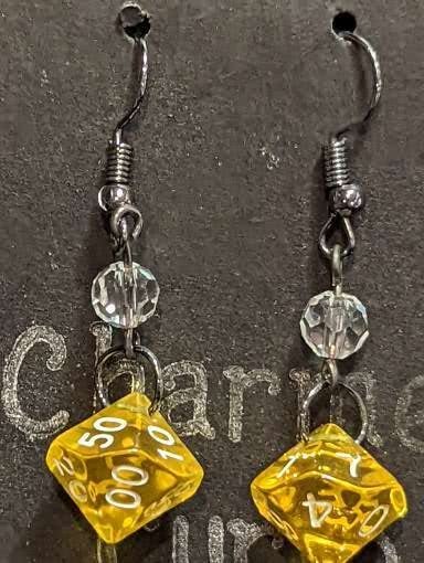 Mini Dice Earrings - Matching D10s Image 2