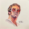 70s White Glasses Elton Original Painting