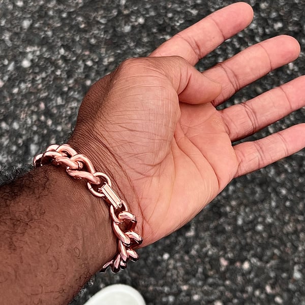 Image of Copper Curb Link Bracelet 13mm