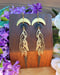 Image of Long Celestial Hand Brass Earrings