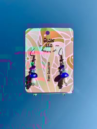 Image 1 of Deep Blue Mushroom Earrings