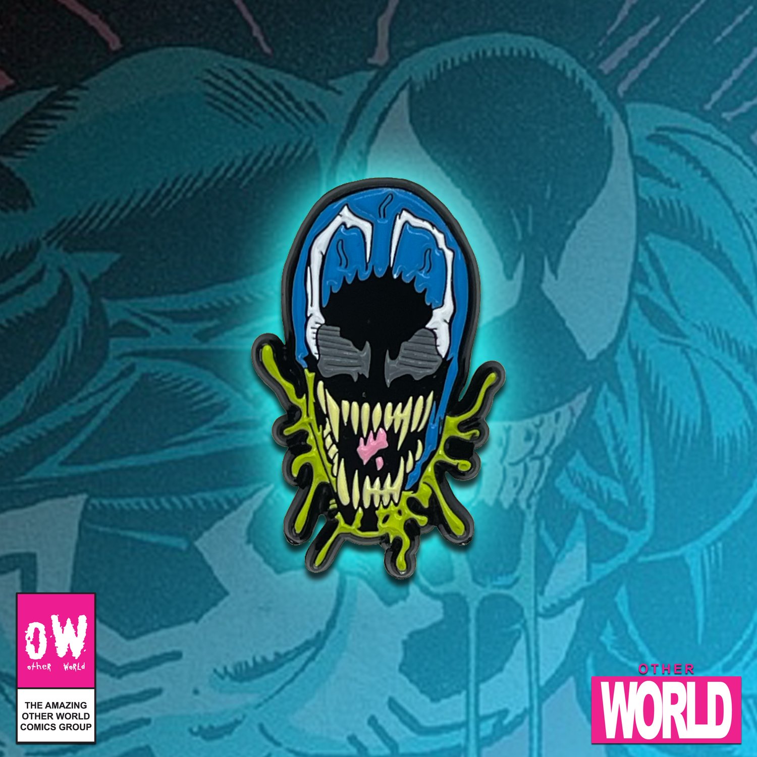 Blue Symbiote pin