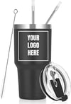 Pre Order - Black 30 oz tumbler - Custom Laser Engraved with your logo or image